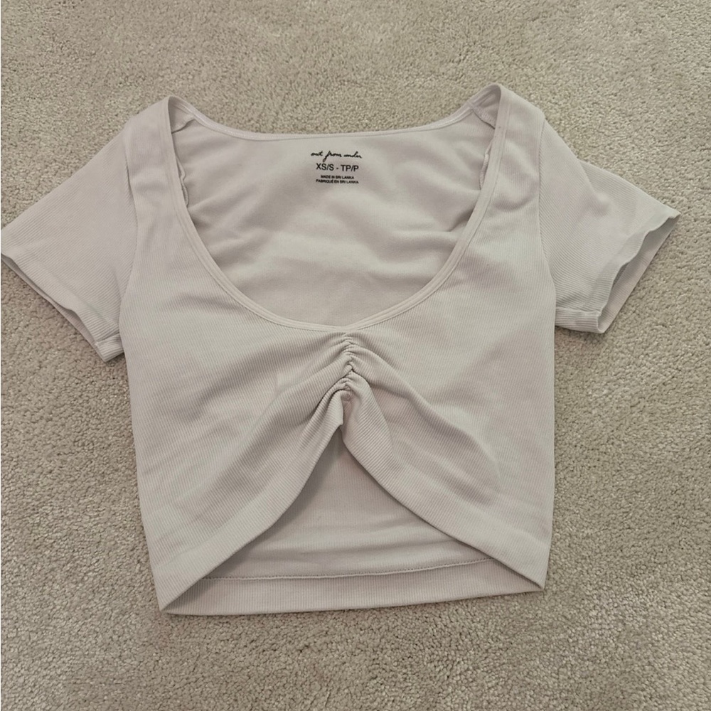 Women's White Ruched Top
